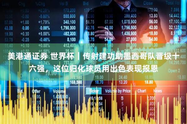 美港通证券 世界杯｜传射建功助墨西哥队晋级十六强，这位归化球员用出色表现报恩